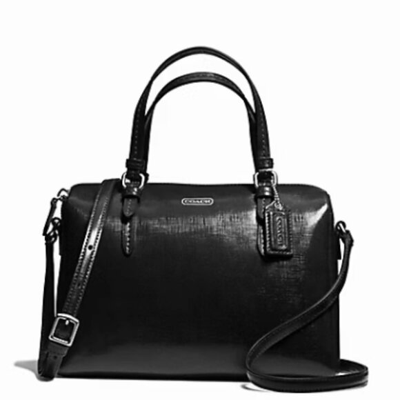 EUC - Coach Peyton Patent Bennett Mini Black Satchel #f50059 - Picture 3 of 15